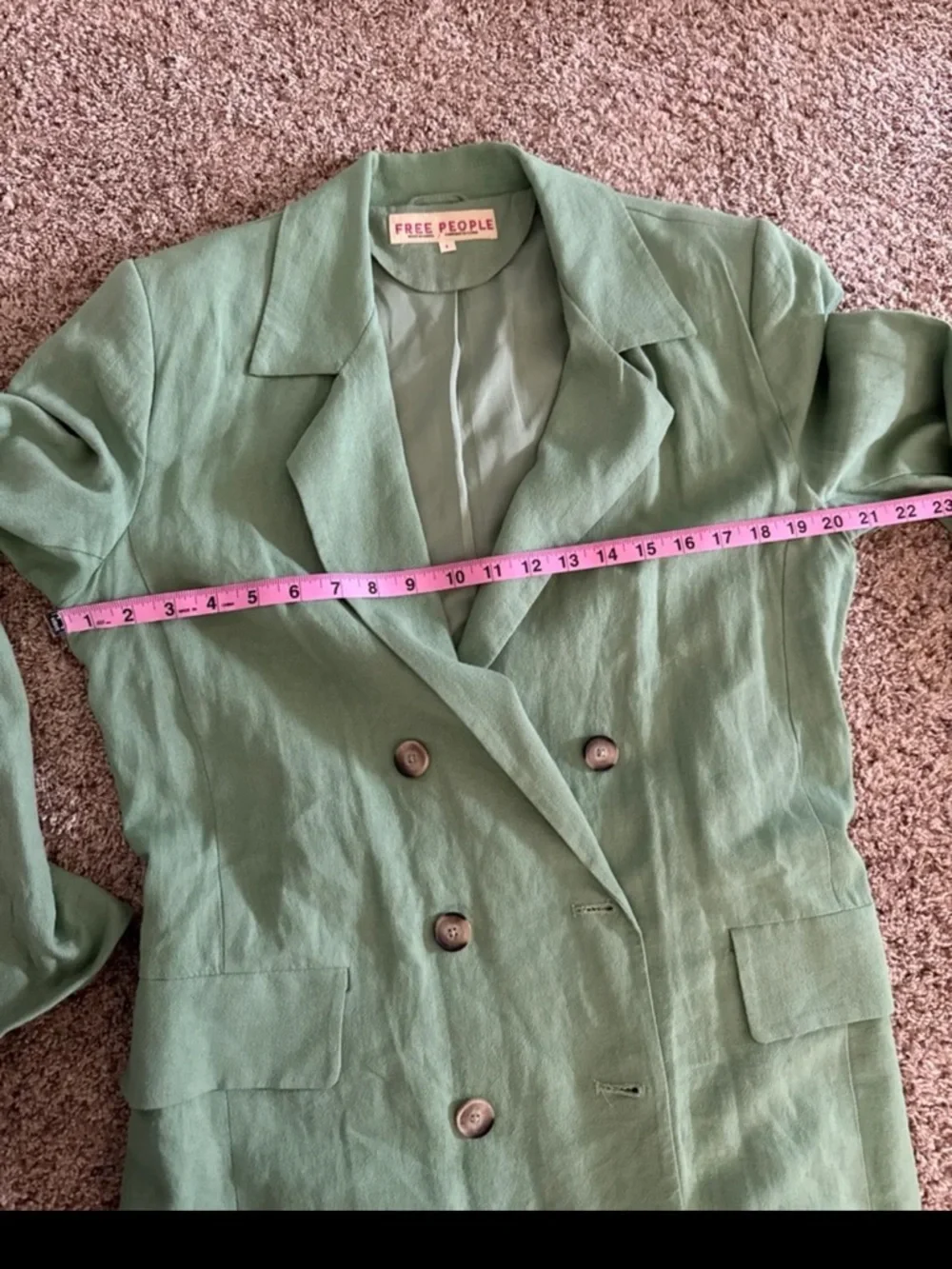 Free People Olivia Blazer in Grassland Oversized size Small - Picture 10 of 11